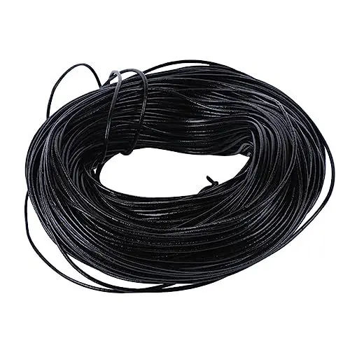 Produktbild: DIYEAH Lederband Rund 1 5 Mm Schwarz Für Die Herstellung Von Schmuck Halsketten Und Armbändern 9 1 M