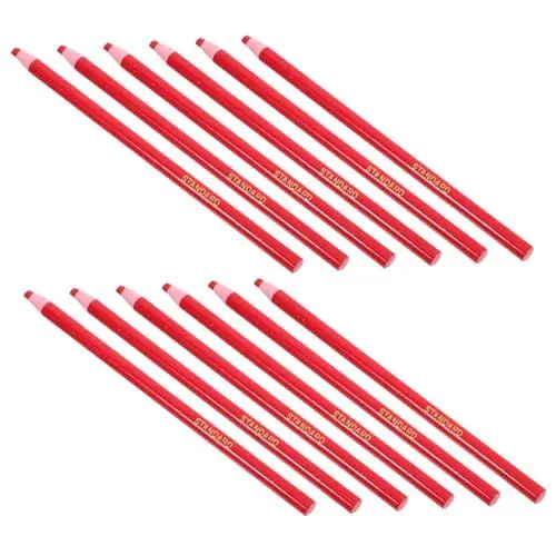 Produktbild: DIYEAH 12St Stift ziehen Bleistifte zeichnen Bleistiftstifte Stoffstifte nähen Fettbleistift Zeichenstift Stoffdesignwerkzeug Schneiderkreide für Stoff Buntstifte zeichnen Papier rot