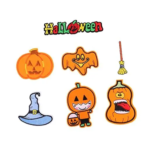 Produktbild: DIYEAH 14 Stück Halloween-patch Dekorationen Gestickte Aufnäher Fälschung Halloween-applikationen Süßer Fleck Flicken Nähen Party Gestickte Fleckenaufkleber Stoff-polyester-vliesstoff
