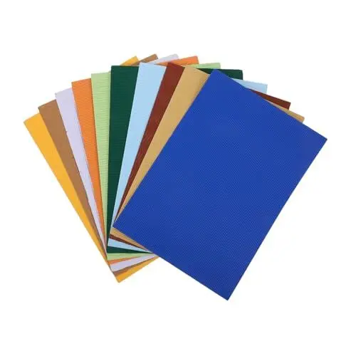 Produktbild: DIYEAH 1 Handgefertigte Kunstmaterialien Wellpappe Block Bunte Wellpappe Wellpappe Karton Pappeinlagen Heimwerkerbedarf Pappe Für Bastelpapier