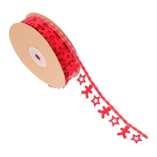 Produktbild: DIYEAH 1 Rolle Weihnachtsschleifen Und - Wickelband Schleifenband Selber Machen Weihnachtsband Für Weihnachtsfeierband Sternenband Dekoratives Cartoon- Polyester Rot