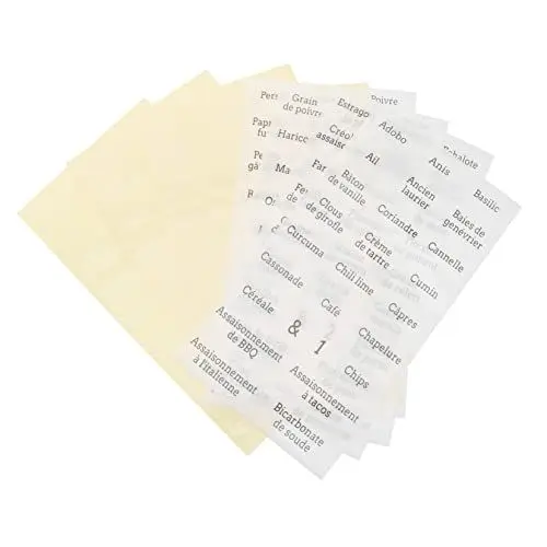 Produktbild: DIYEAH 1 Satz 208 Stück Gewürzetikett Küchenetiketten Für Behälter Raffinierte Salzetiketten Etiketten Für Behälter Mit Etiketten Zutaten Transparentes Pp-material