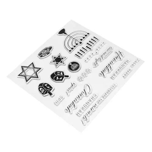 Produktbild: DIYEAH 1 Satz Chanukka-Stanze Scrapbook-Stempel handgemachte siegel selber Machen Chanukka-Elemente-Stempel Chanukka-Stempel zum Selbermachen Silikonstempel Chanukka-Briefmarken Kieselgel