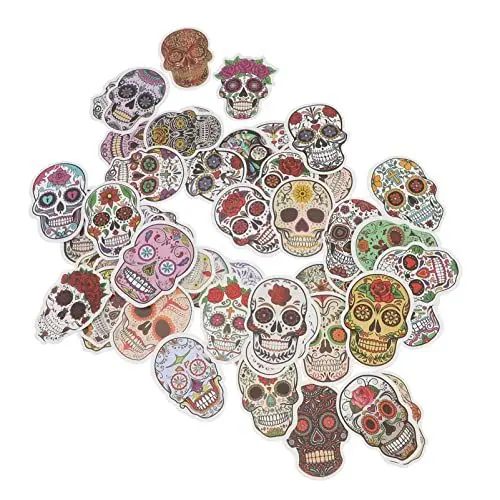 Produktbild: DIYEAH 1 Satz Gothic Schädel Aufkleber Set Wasserdichte Diy Halloween Sticker Für Laptop Gepäck Skateboard Und Mehr Kreative Dekoration Für Jugendliche Und Erwachsene 50 Stück
