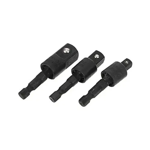 Produktbild: DIYEAH 1 Satz Rotationsschlüsselschlüssel Auswirkung schwenken Bohradapter Adapter für Bohrereinsätze aus Stahl drehbarer Adapter Drehadapter aus Stahl Chrom Black