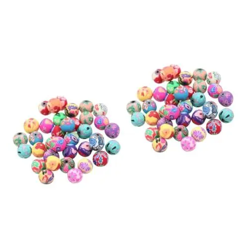 Produktbild: DIYEAH 2 Sets Farbige Perlen Lose Polymer Clay-armbänder Schmuckdekor-perlen Verschiedene Formen Für 100 Stück * 2