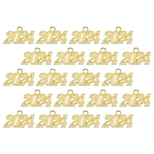 Produktbild: 25 Stück 2024 Anhänger Schmücken Neues Jahr 2024 Charm Charms Charm Für DIY Schmuck Zubehör Quaste