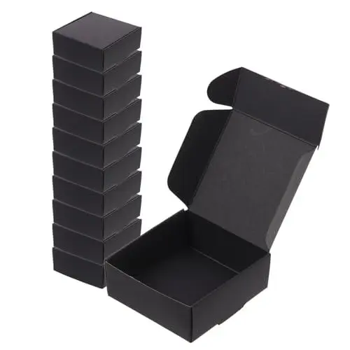 Produktbild: DIYEAH 20Er Boxen Postbox Verpackungskisten aus Papier farbige Versandkartons Versandschachteln aus Wellpappe Bastelboxen aufbewahrungskorb storage boxes Paketboxen Umzugskartons Black