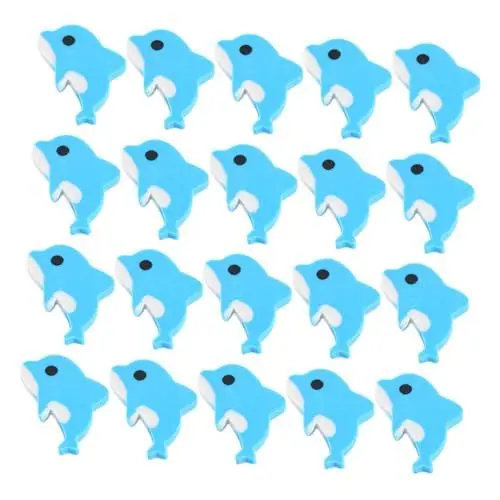 Produktbild: DIYEAH 20Pcs Little Delphin Eraser Eraser Grundschule Einzigartiger Radiergummi Mini Radiergummi Skurriler Sky Blue