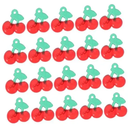 Produktbild: DIYEAH Entzückendes Kirsch-charm-halsketten-set Fruchtanhänger Harzschmuckzubehör Für Armbänder