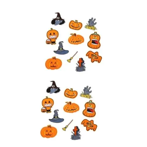 Produktbild: DIYEAH 2 Sets Halloween-kürbisse Set Jungen Und Mädchen Aufkleber Dekorative Stickerei Patches Für Kleidung Rucksäcke 11 Stück * 2