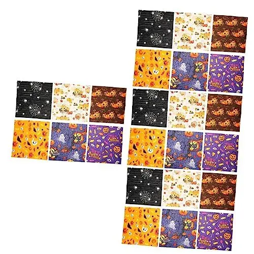 Produktbild: DIYEAH 24 STK Halloween-Patchwork Kürbis-Stoffquadrate Baumwoll-Patchwork-Quadrate Halloween-Quilttuch Halloween Dekoration Halloween-Dekoration DIY Tuch Halloween-Tuch Baumwolle
