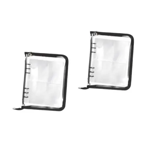 Produktbild: DIYEAH 2St Handbuch-Set kartenaufbewahrung sammelalbum für karten Aufbewahrung für Sticker Reißverschluss-Ordner wiederverwendbares Stickerbuch Ordneraufbewahrung PVC Transparent