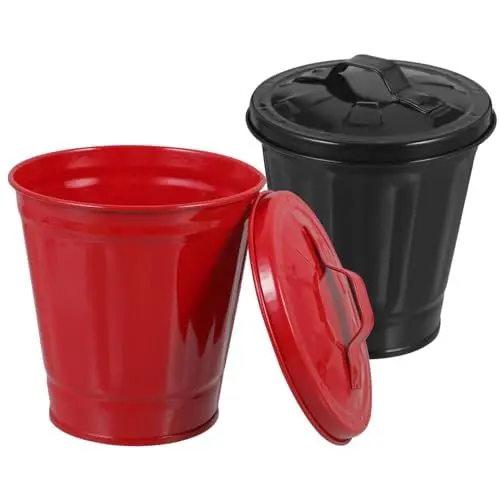 Produktbild: DIYEAH 2er Set Tisch ülleimer Mit Deckel Kleiner Abfallbehälter Für Schreibtisch Badezimmer Und Küche Praktischer Aufbewahrungshalter Für üll Und Kleinigkeiten +