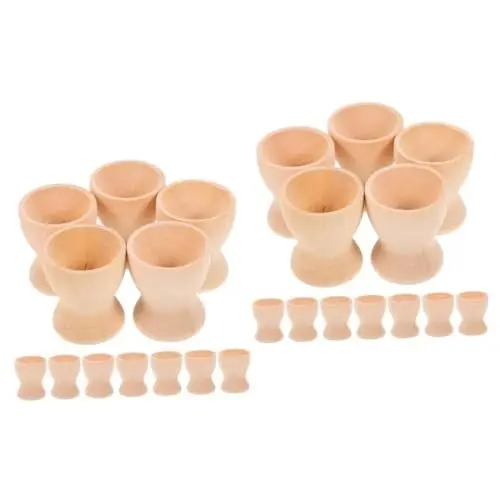 Produktbild: DIYEAH 2 Sätze Ostereier Ostern Eierbecher Eierhalter Ostern Osterstreudeko Easter Decoration Backdecor Ostern Unfertiger Eierständer Aus Holz Becherförmiger Eierständer 15 Stück * 2