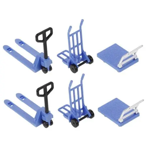 Produktbild: DIYEAH Mini Plattformwagen Gabelstapler Hand Pulley Modell Set 12 Stück Kinder Konstruktionsspielzeug Realistische Miniaturen