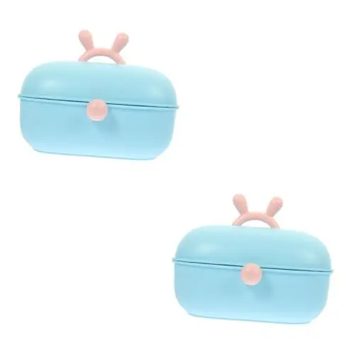Produktbild: DIYEAH 2st Aufbewahrungskiste Kopfschmuckhalter Für Mädchen Organisator Zur Aufbewahrung Von Haarseilen Lagerung Armbandhalter Armband-Organizer Blau Nähkästchen Kosmetik Kind Plastik