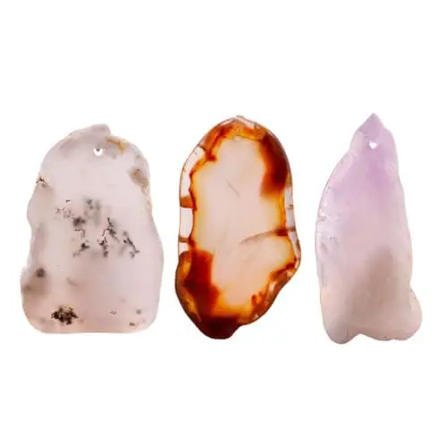 Produktbild: DIYEAH Modische Aus Natürlichem Achat 3-teilige Charm-halskette Für Damen Unregelmäßiger Achat Zum Basteln Und Für Besondere Anlässe