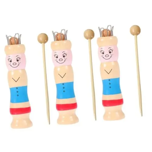 Produktbild: DIYEAH 3 Sätze Seilstrickmaschine Französischer Stricker 4 Krappen Stickerei Häkelseilmaschine Strickwerkzeuge Puppe basteln set holzwerkzeug Holzstricker Strickwerkzeug aus Holz hölzern