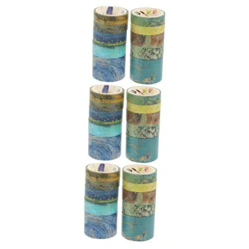 Produktbild: DIYEAH 3 Sätze Washi-tape Goldblockierendes Bastelklebeband Japanische Aufkleber Scrapbooking Sticker Scrapbook Stickers Goldprägemuster-papierbänder Abziehbilder Zum Basteln 10 Rollen*3