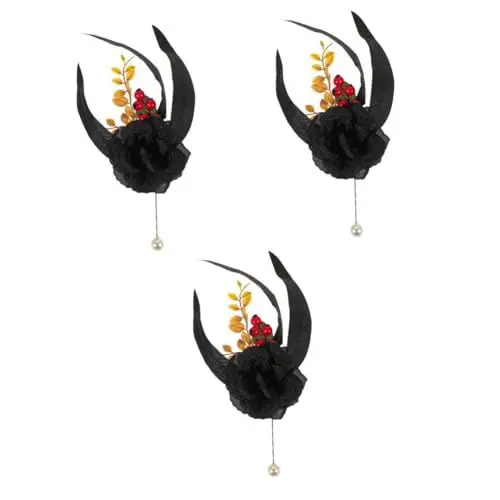 Produktbild: DIYEAH 3 Stück Halloween Corsage Geister Rosen Brosche Anzug Anstecknadel Halloween Hexenhut Anstecknadel Dekorative Brosche Halloween Brosche Anstecknadeln Rosen Anstecknadel