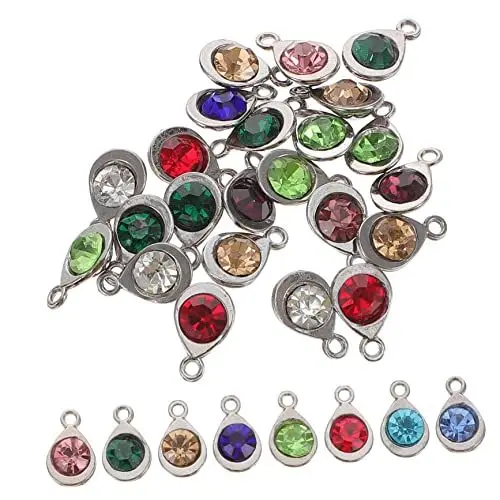 Produktbild: DIYEAH 48-teiliges Schmuck-charm-set Mit Zirkonia-perlen Für Halsketten Gemischte Farben