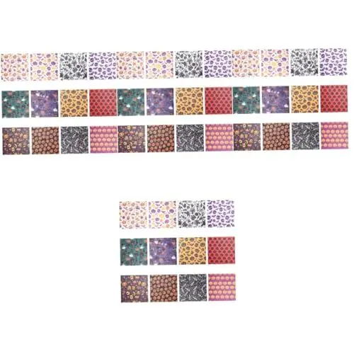 Produktbild: DIYEAH 48 Blätter Halloween-Patchwork-Tuch-Set Halloween-Handwerk DIY-Material Quilten von Patchwork Halloween Dekoration Halloween-Dekoration Halloween-Stoff Steppstoff aus Polyester