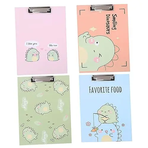 Produktbild: DIYEAH Profil-zwischenablage 4-teiliges Set A4 Klemmbrett Cartoon-design Papierhalter Memo-ordner