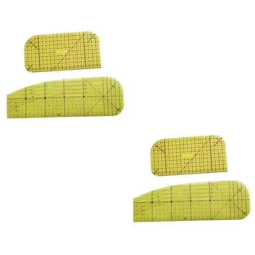 Produktbild: DIYEAH 4 Stück Lineal Nähwerkzeug bastelzubehör bastel zubehör Schneiderbedarf-Set Patchwork-Kontrolllineal Hitzebeständiges Lineal zum Quilten Bügellineal Patchwork-Lineal Plastik