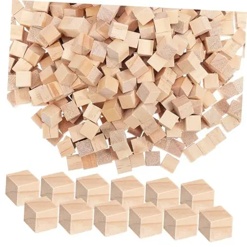 Produktbild: DIYEAH 500 Stück Holzklötze – Zentimeterwürfel Unfertige Lindenholz-schnitzklötze Holzquadrate Bauklötze Bastelspielzeug