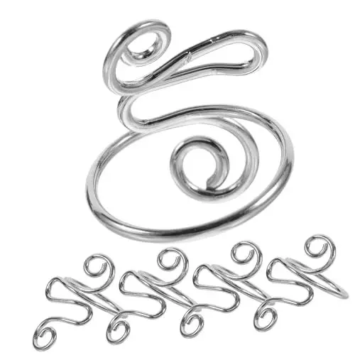 Produktbild: DIYEAH Winder Strickwerkzeug 5 Stück Häkelringe Fingerstrickringe Silber Farbe Einfach Häkeln