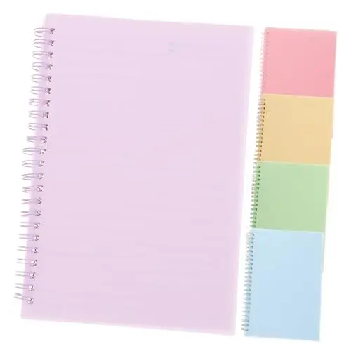 Produktbild: DIYEAH 5-teiliges Set Mit Spiralnotizbüchern Im A5-format Linierte Notizblöcke Mit 80 Seiten Leuchtende Farben Journaling-notizbücher Für Die Schule Das College Die Arbeit Das Geschäft