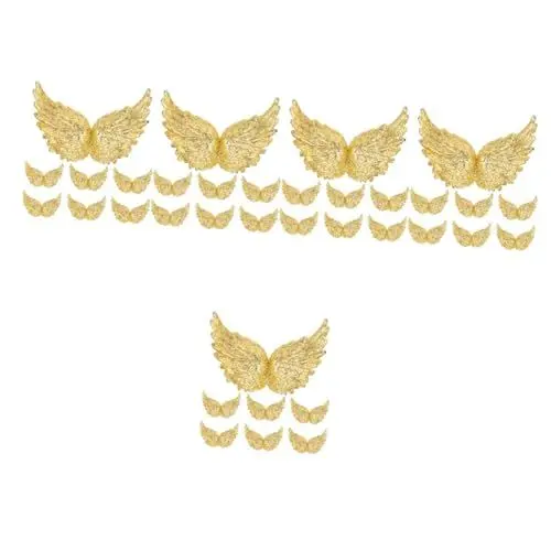 Produktbild: DIYEAH 60 STK Schmuck Engelsflügel Ornament engelsflügel Ohrringe engelsflügel schmuck Engelsflügel-Anhänger Haarspange DIY Engelsflügel Engelsflügelverzierung für DIY Reize Plastik