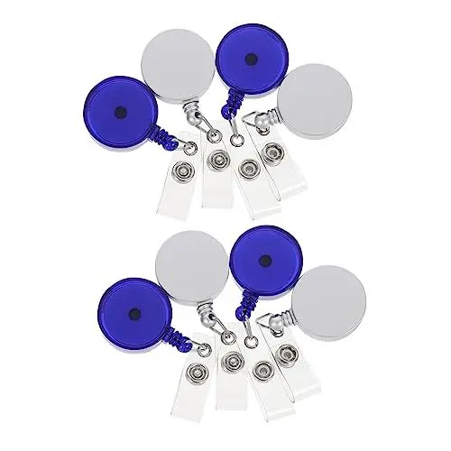 Produktbild: DIYEAH 8St Einfach zu schnallen Ausweishalter versenkbar ID-Karten-Abzeichenrolle schülerausweis Key holder Arbeitsabzeichenrolle Inhaber eines Studentenausweises Zinklegierung Blue