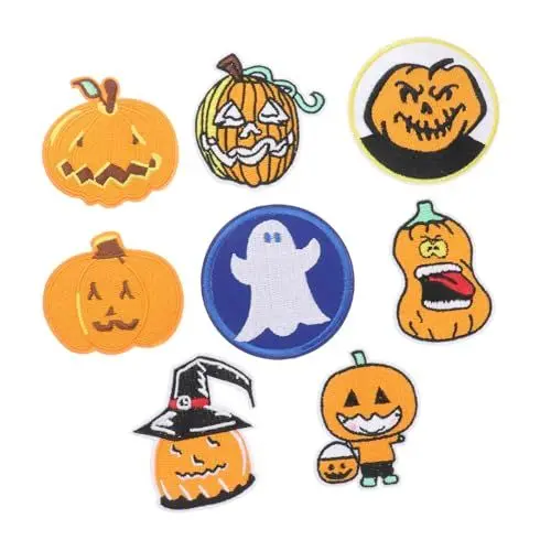 Produktbild: DIYEAH Einzigartige Halloween-stickerei-aufnäher 8-teiliges Set für Jungen- und Mädchenkleidung Kleidungszubehör Lustige Designs