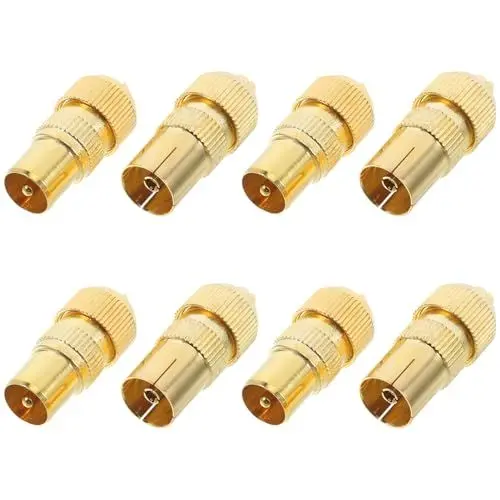 Produktbild: DIYEAH 8 Stück Stecker und Buchsen Adapter für Tv Antennenkabel Einfache Installation ohne Werkzeuge Langlebig und Zuverlässig für Verbesserte Signalübertragung