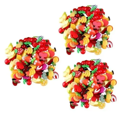 Produktbild: DIYEAH 90 Stk - Ich bezaubere Cabochons Ton zum Basteln Frucht Flatback Mini-Zubehör haarschmuck Handy-Zubehör DIY-Telefondekorationen Bastelmaterial für Kinder Krone schmücken