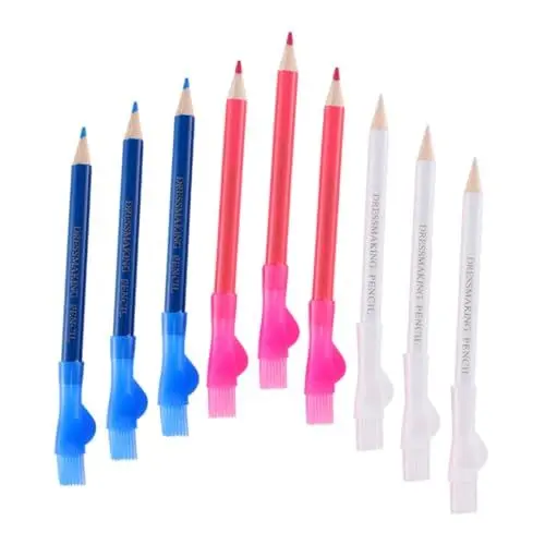 Produktbild: DIYEAH 9-teiliges Kreidestifte-set Zum Markieren Löschbare Stifte Zum Nähen Stoffstifte-set Pinselkreide Druckbleistift Schneiderwerkzeuge Kleidungsmarker-stifte