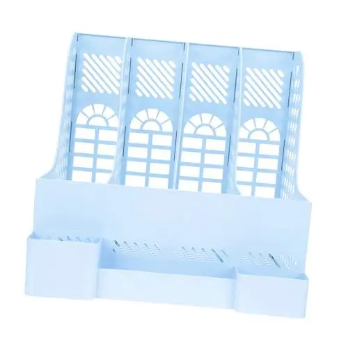 Produktbild: DIYEAH Aktenbox Praktischer Zeitschriftenhalter Desktop-aktenhalter Zeitschriftensammler Multifunktions-buch-organizer Desktop-buch-organizer Desktop-organizer Datei Sky-blue Plastik