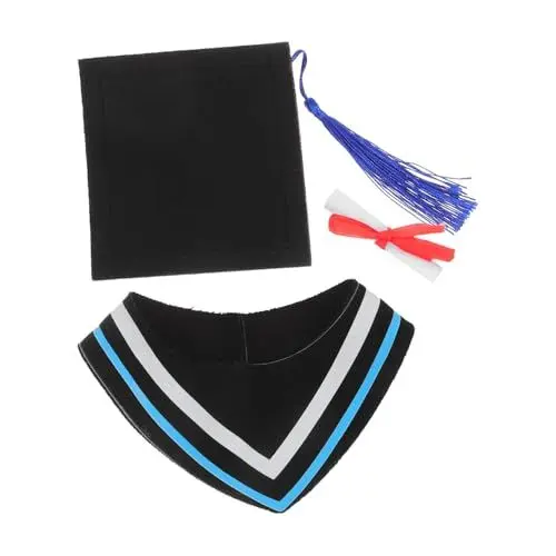 Produktbild: DIYEAH Bärenmützen-abschlusskostüm-Set Mit Hutkragen Und Zertifikat Für Stofftiere Bärenpuppen-abschlussmützen Für Graduierungsandenken Spielkleidung