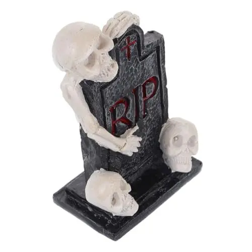 Produktbild: DIYEAH Halloween Grabstein Harz Skelett Figurine Mini Grab Stein Dekorationen Halloween Grab Ornament Spooky Decor