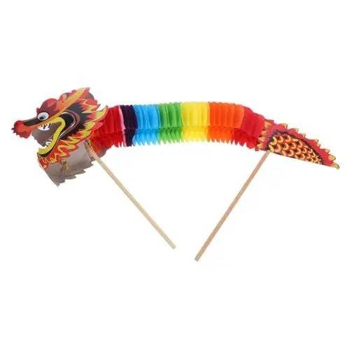 Produktbild: DIYEAH Handgehaltene Chinesische Papier Drachen Deko Frühlingsfest Fotorequisite Farbenfroh Langlebig Praktische Partydekoration für Anlässe