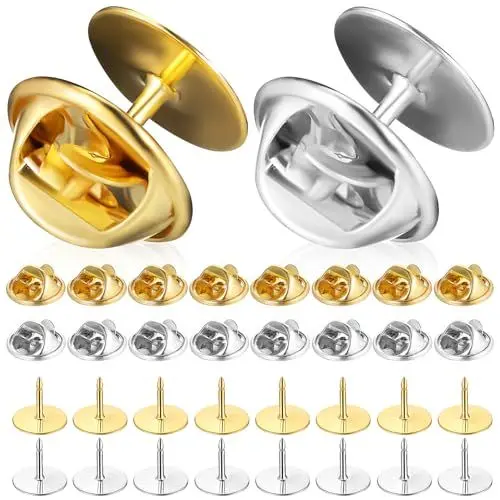 Produktbild: DIYEAH Krawattennadeln Blankonadeln Abzeichen-Rückseiten Reversnadel-Rückseiten Emaille-Pin-Rückseiten Clutch-Nadel-Rückseiten Ersatz-60 Sets