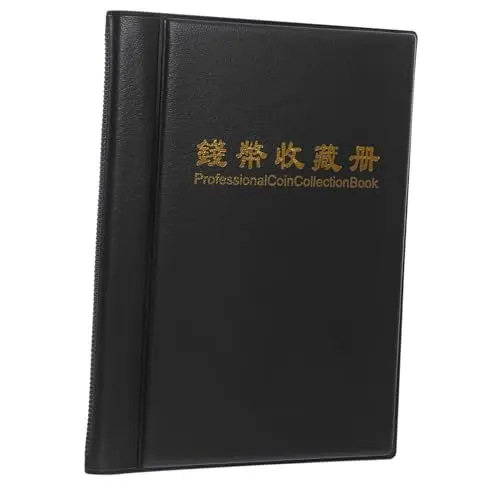 Produktbild: DIYEAH Münzsammelbuch Münzschutzbuch Münzaufbewahrung Buch Münzsammelhalter Schwarzes Pu