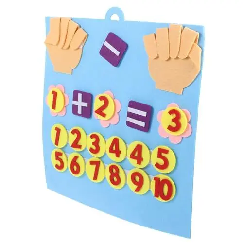 Produktbild: DIYEAH Interaktives Lernspielzeug Für Kleinkinder Mathematik-zählspielzeug Für Kinder Im Vorschulalter Filz-mathe-brett Kinder-zählspielzeug