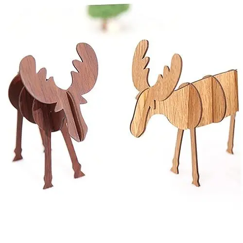Produktbild: DIYEAH Vintage Stil Holz Hirsch Elch Requisiten Weihnachten Elch für Wohnzimmer Weihnachten Baum