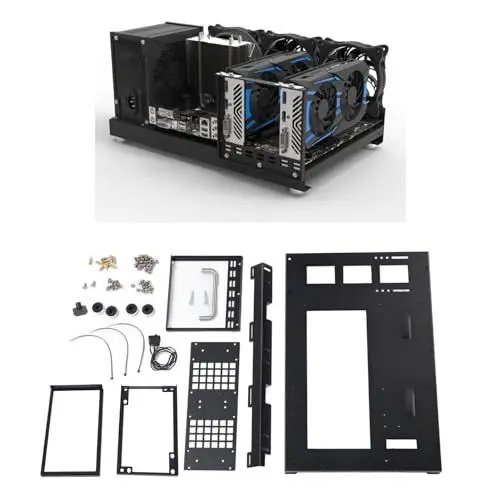 Produktbild: DIY-Gaming-Computer-Gehäuse-Rack, Leistungsstarkes, Kühlendes Stahlplatten-Computer-Offenes Gehäuse-Rack, Offenes ATX-Motherboard-Rack für Computer, Offenes at