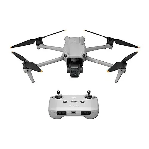 Produktbild: DJI Air 3 (DJI RC-N2), Drohne mit 2 Primärkameras (mittlere Tele-/Weitwinkelkamera), 46 Min. max. Flugzeit, Omnidirektionale Hindernisvermeidung, 48-MP-Fotos, 4K/60fps-HDR-Video, O4, C1-Zertifikat