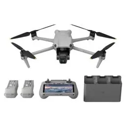 Produktbild: DJI Air 3 Fly More Combo mit DJI RC 2 (Fernsteuerung mit Bildschirm), Drohne mit 2 Primärkameras (mittlere Tele-/Weitwinkelkamera) für Erwachsene, 4K HDR, 46 Min. max. Flugzeit, 48 MP, 2 Zusatzakkus