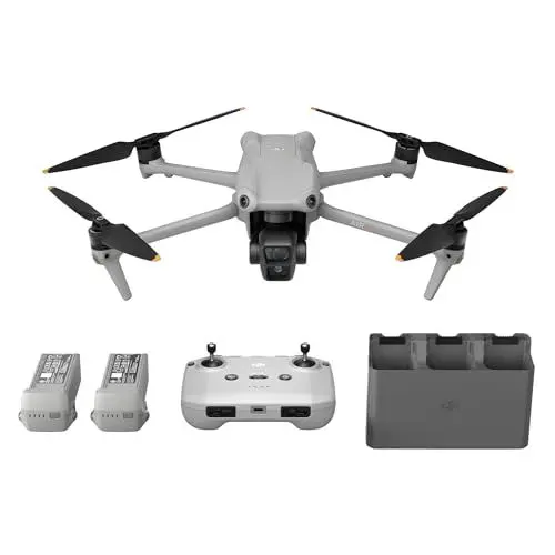 Produktbild: DJI Air 3 Fly More Combo mit Fernsteuerung DJI RC-N2, Drohne mit Kamera für Erwachsene, 4K HDR, 2 Primärkameras (mittlere Tele-/Weitwinkelkamera), 46 Min. max. Flugzeit, 48 MP, O4, 2 Zusatzakkus